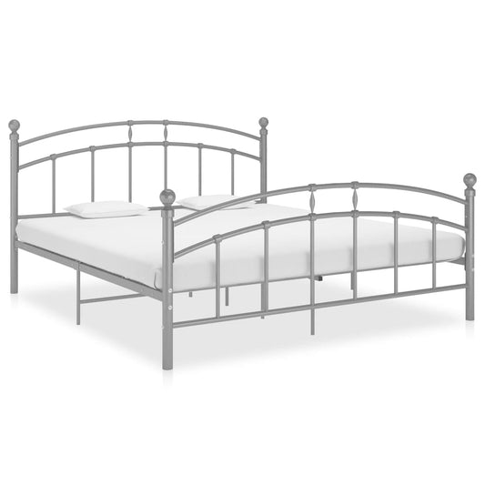 Bed Frame without Mattress Grey Metal 200x200 cm