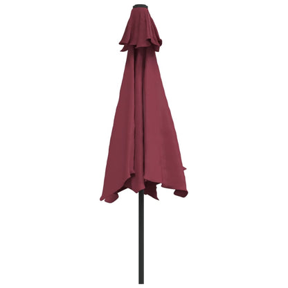 Outdoor Parasol with Metal Pole Bordeaux Red 300 cm