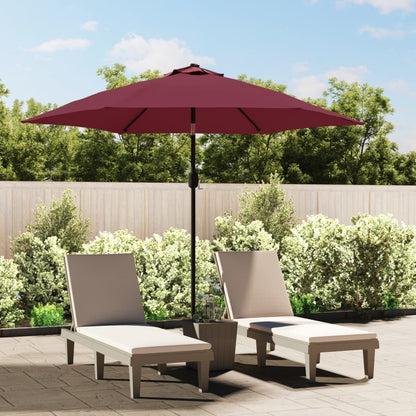Outdoor Parasol with Metal Pole Bordeaux Red 300 cm
