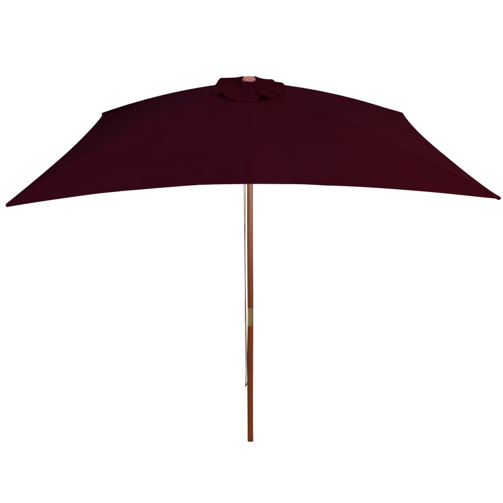 Outdoor Parasol with Wooden Pole Bordeaux Red 200x300 cm