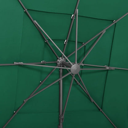 4-Tier Parasol with Aluminium Pole Green 250x250 cm