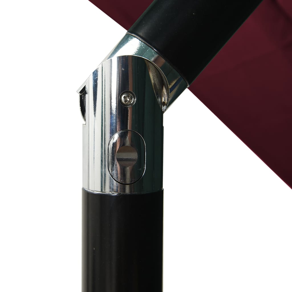 3-Tier Parasol with Aluminium Pole Bordeaux Red 2.5x2.5 m