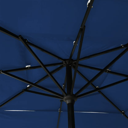 3-Tier Garden Parasol with Aluminium Pole Azure Blue 2.5x2.5 m