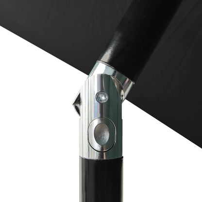 3-Tier Parasol with Aluminium Pole Black 2 m