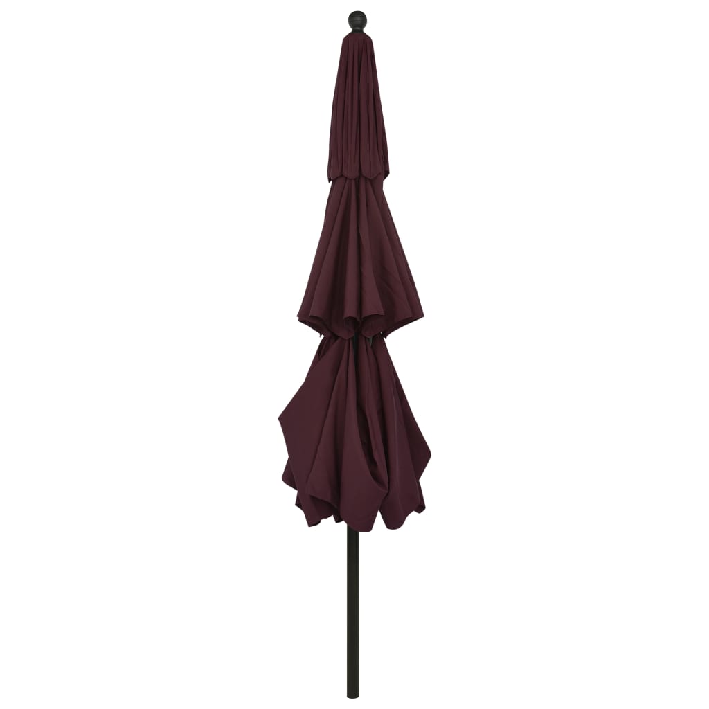 3-Tier Garden Parasol with Aluminium Pole Bordeaux Red 3.5 m