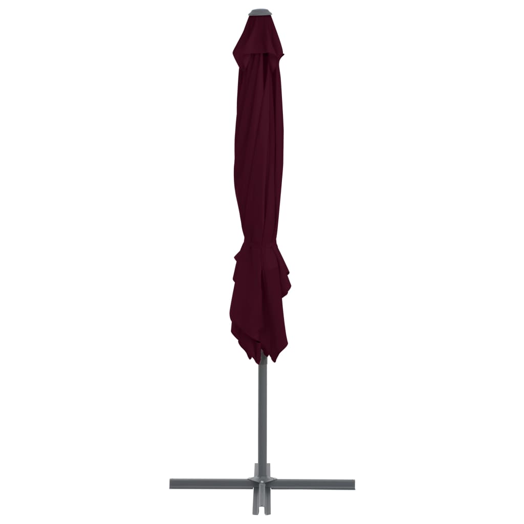 Cantilever Umbrella with Steel Pole Bordeaux Red 250x250 cm