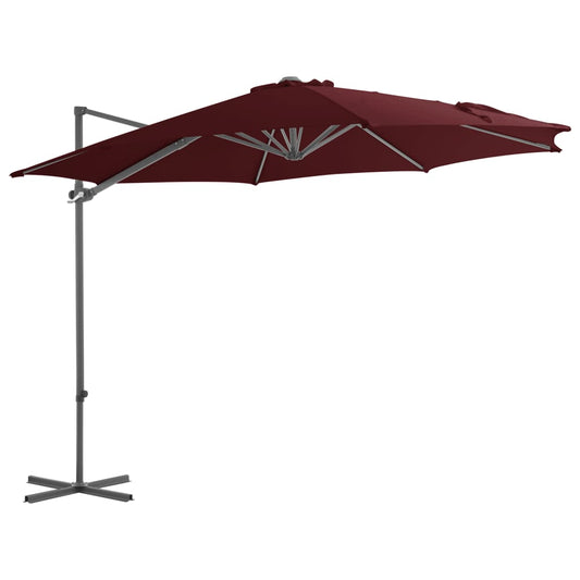 Cantilever Umbrella with Steel Pole Bordeaux Red 300 cm