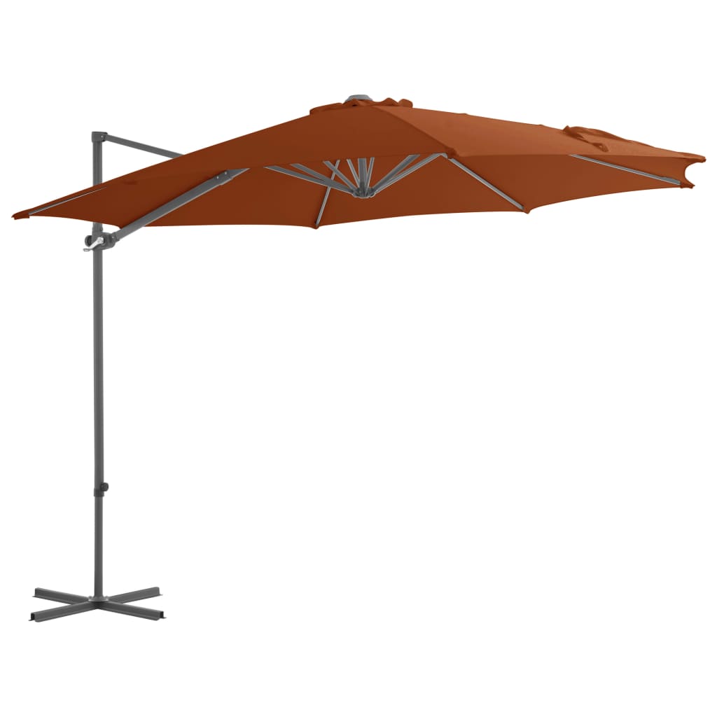Cantilever Umbrella with Steel Pole Terracotta 300 cm