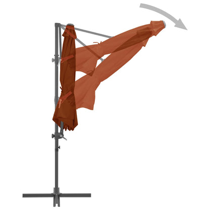 Cantilever Umbrella with Steel Pole Terracotta 300 cm