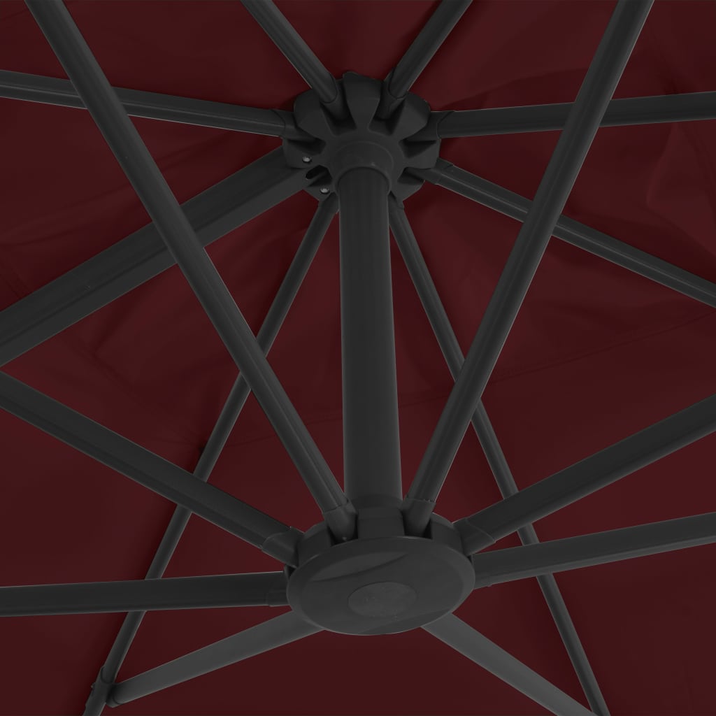 Cantilever Umbrella with Aluminium Pole Bordeaux Red 400x300 cm