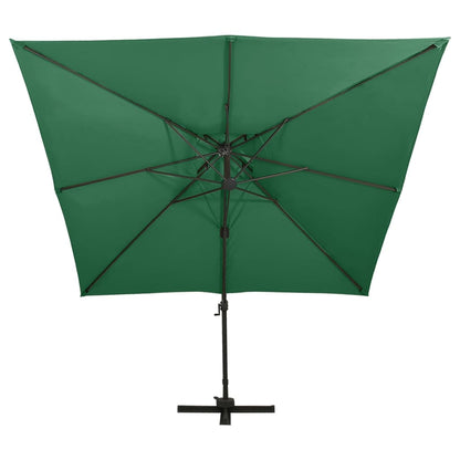 Cantilever Umbrella with Double Top 300x300 cm Green