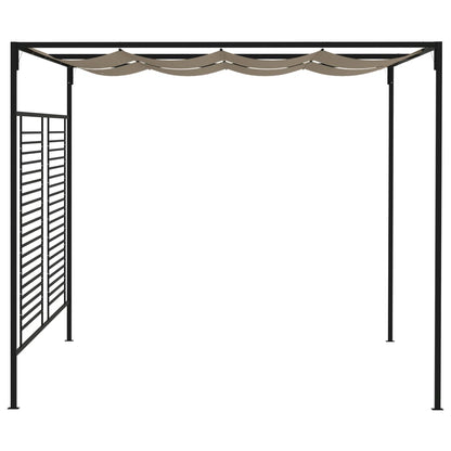 Gazebo with Retractable Roof 3x4x2.3 m Taupe 180 g/m²