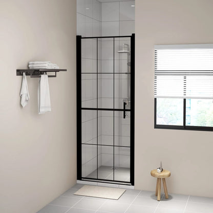 Shower Door Tempered Glass 91x195 cm Black