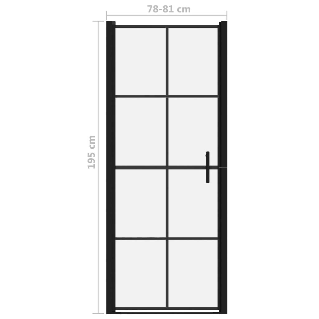 Shower Doors Tempered Glass 81x195 cm Black