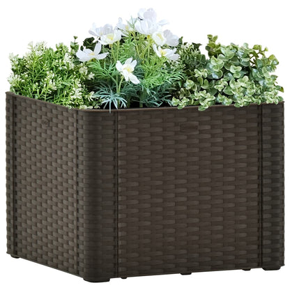 Garden Raised Bed with Self Watering System Mocha 43x43x33 cm