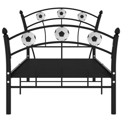 Bed Frame without Mattress Black Metal 90x200 cm