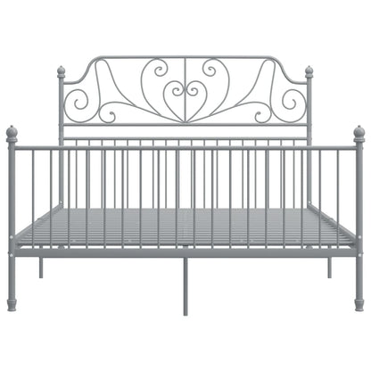 Bed Frame without Mattress Grey Metal 140x200 cm