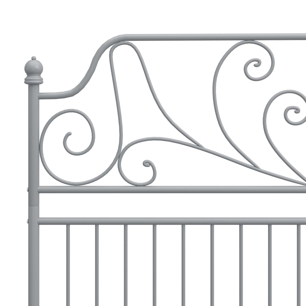 Bed Frame without Mattress Grey Metal 140x200 cm