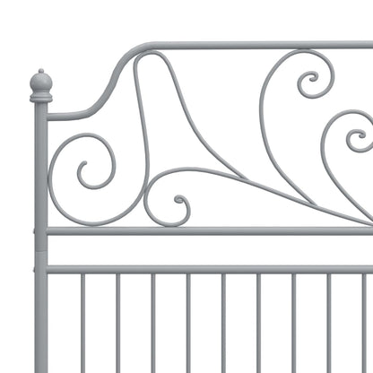 Bed Frame without Mattress Grey Metal 140x200 cm
