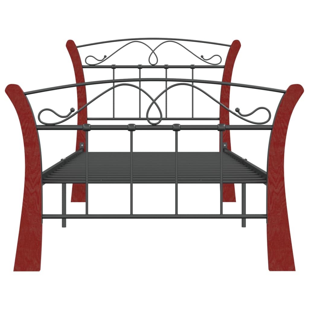 Bed Frame Black Metal 90x200 cm