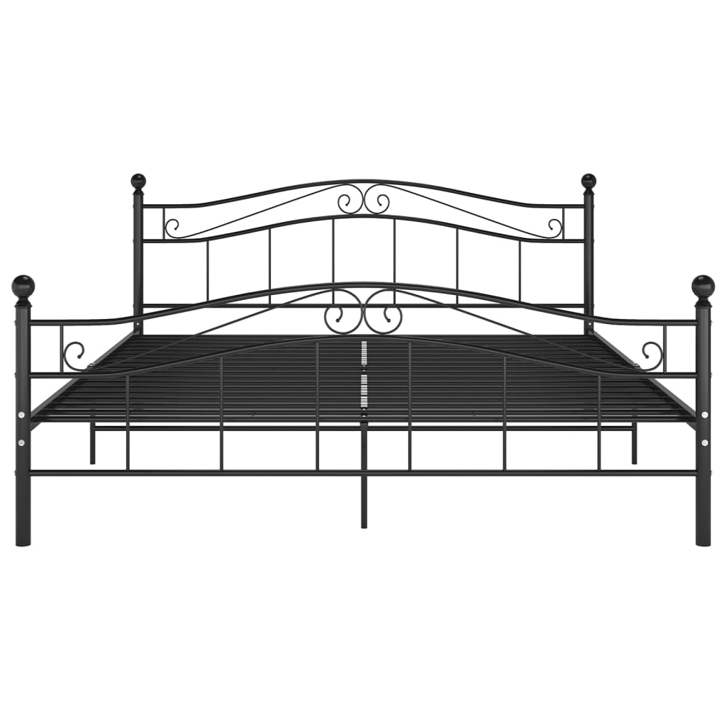 Bed Frame without Mattress Black Metal 140x200 cm