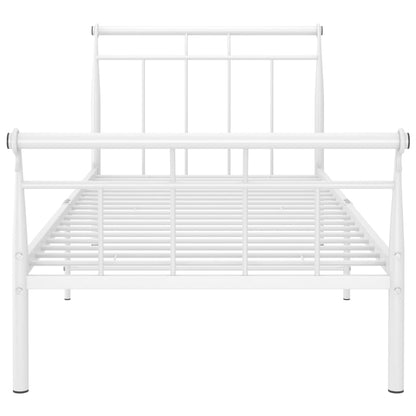 Bed Frame without Mattress White Metal 100x200 cm