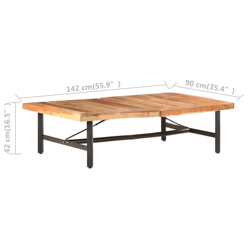 Coffee Table 142x90x42 cm Solid Acacia Wood