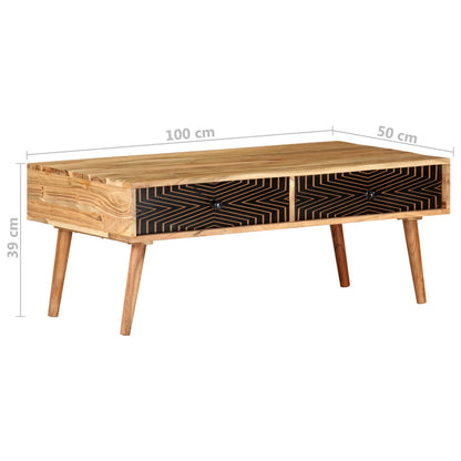Coffee Table 100x50x39 cm Solid Acacia Wood