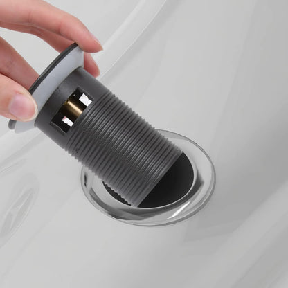 Push Drain with Overflow Function Grey 6.4x6.4x9.1 cm