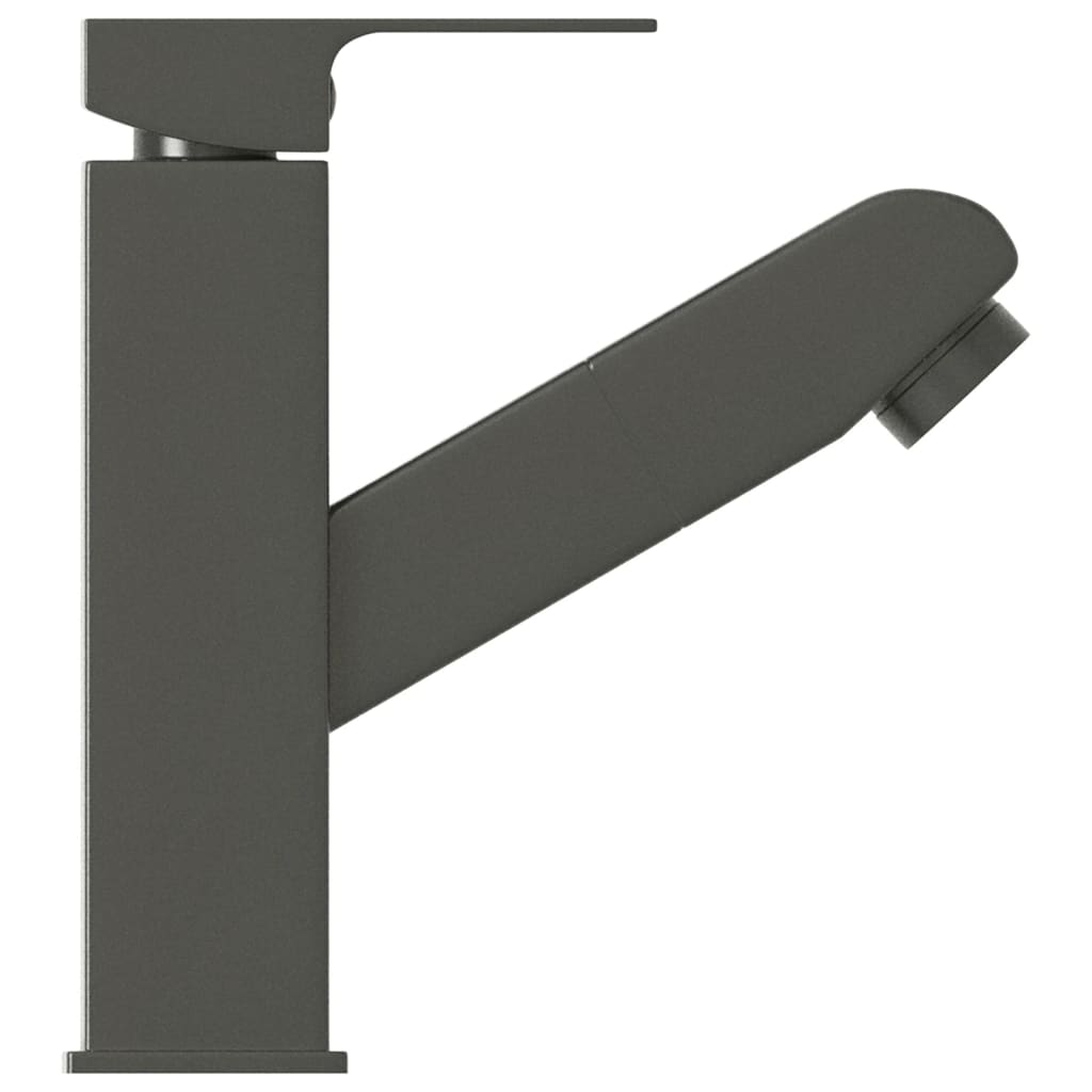 Bathroom Basin Faucet with Pull-out Function Grey 157x172 mm