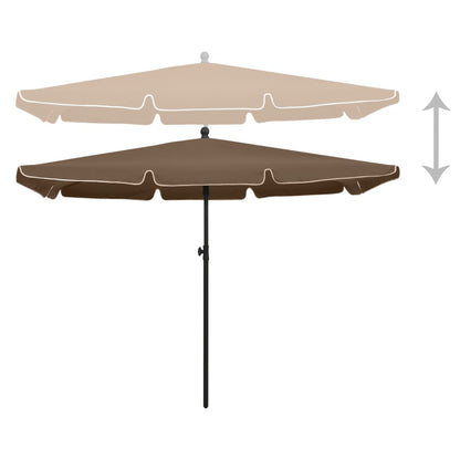 Garden Parasol with Pole 210x140 cm Taupe
