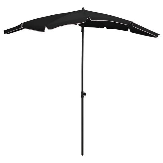 Garden Parasol with Pole 200x130 cm Black