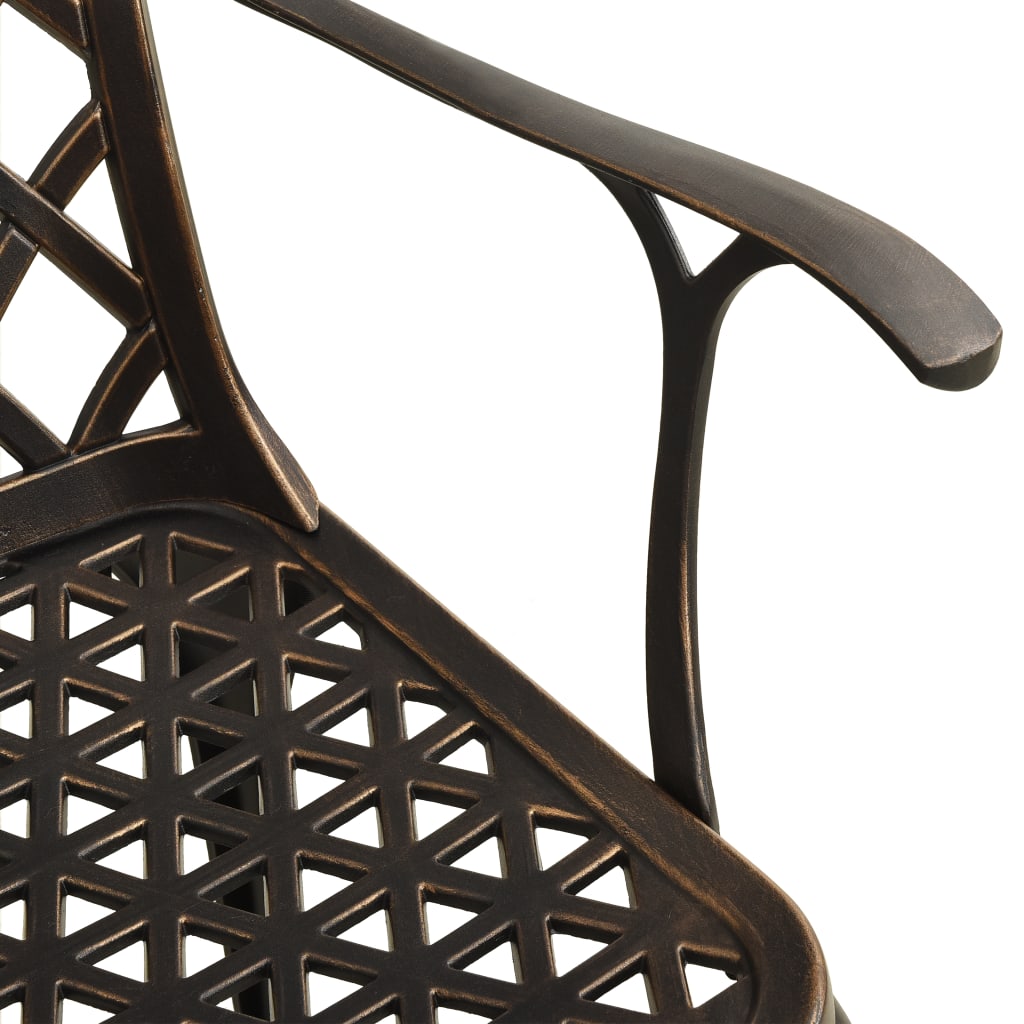 Garden Chairs 2 pcs Cast Aluminium Bronze