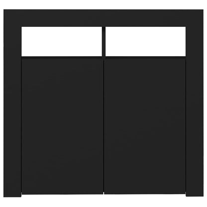 Sideboard with LED Lights Black 80x35x75 cm
