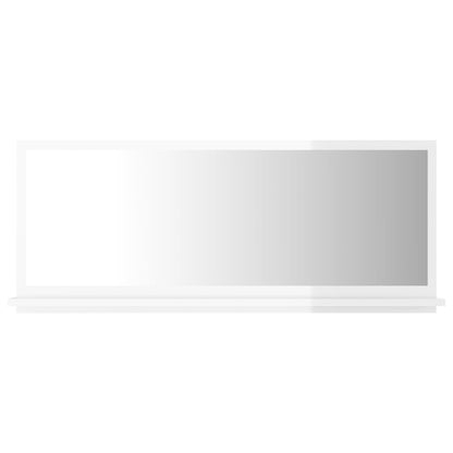 Bathroom Mirror High Gloss White 90x10.5x37 cm Engineered Wood