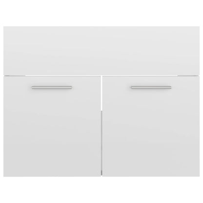 Sink Cabinet High Gloss White 60x38.5x46 cm Engineered Wood