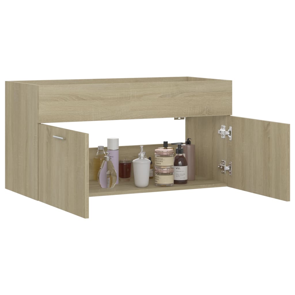 Sink Cabinet Sonoma Oak 90x38.5x46 cm Engineered Wood