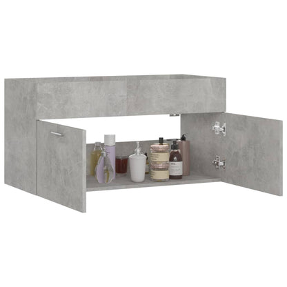 Sink Cabinet Concrete Grey 90x38.5x46 cm Engineered Wood