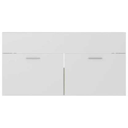 Sink Cabinet White and Sonoma Oak 90x38.5x46 cm Engineered Wood