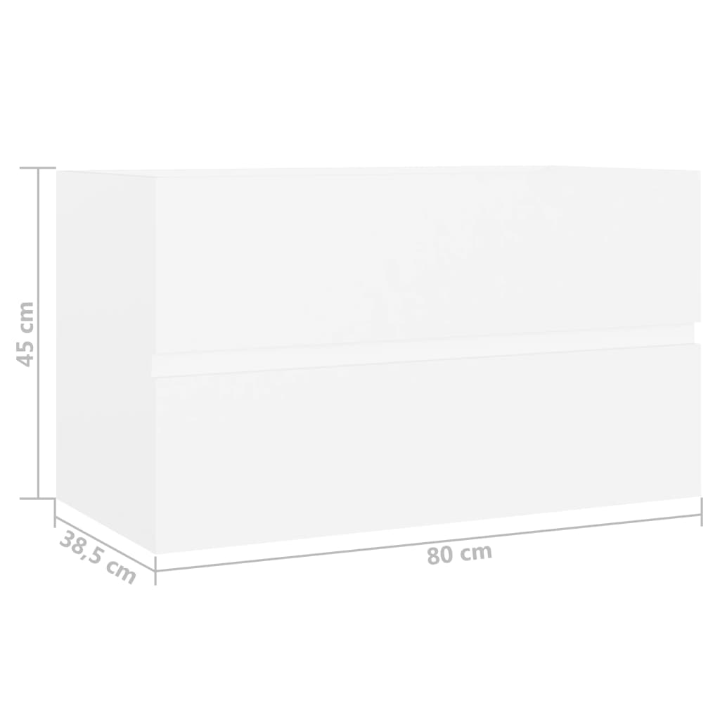 Sink Cabinet White 80x38.5x45 cm Engineered Wood
