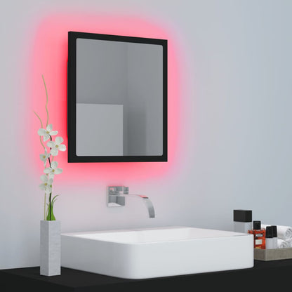 LED Bathroom Mirror Black 40x8.5x37 cm Acrylic