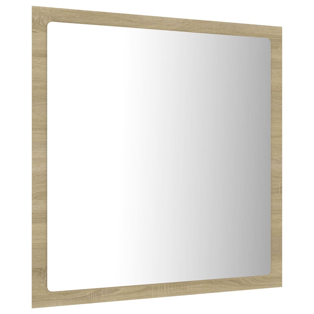 LED Bathroom Mirror Sonoma Oak 40x8.5x37 cm Acrylic