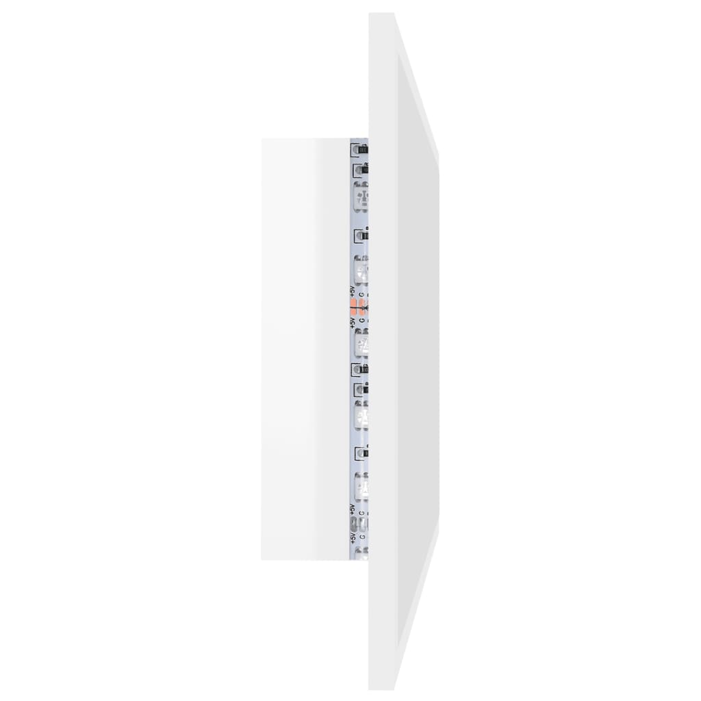 LED Bathroom Mirror High Gloss White 80x8.5x37 cm Acrylic