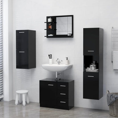 Bathroom Mirror Black 60x10.5x45 cm Engineered Wood