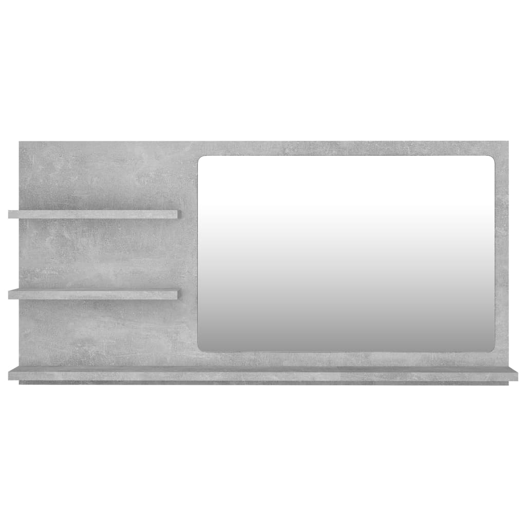 Bathroom Mirror Concrete Grey 90x10.5x45 cm Engineered Wood