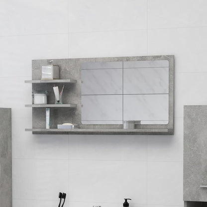 Bathroom Mirror Concrete Grey 90x10.5x45 cm Engineered Wood