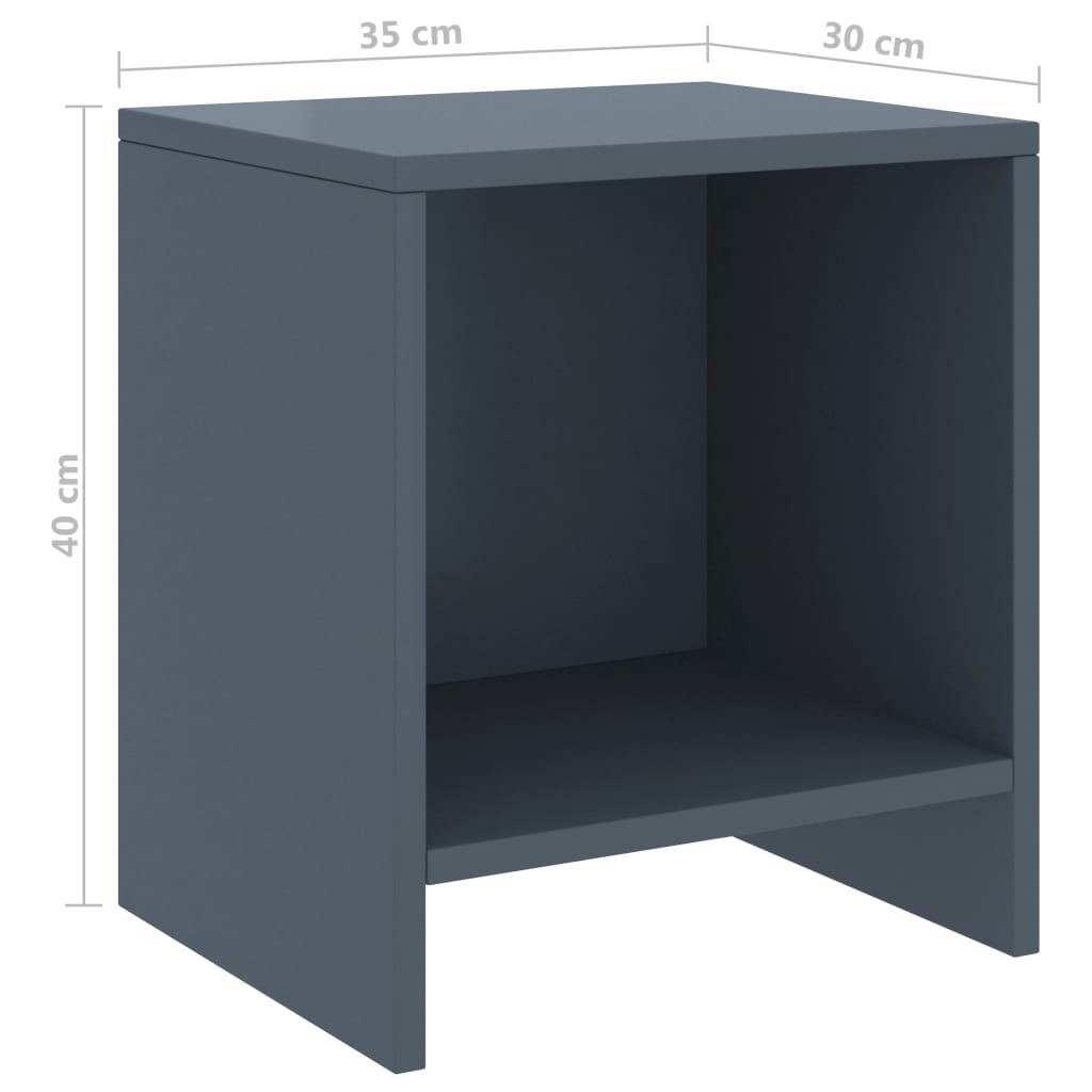 Bedside Cabinet Light Grey 35x30x40 cm Solid Pinewood