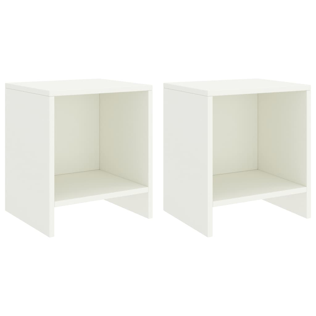 Bedside Cabinets 2 pcs White 35x30x40 cm Solid Pinewood