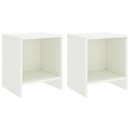 Bedside Cabinets 2 pcs White 35x30x40 cm Solid Pinewood