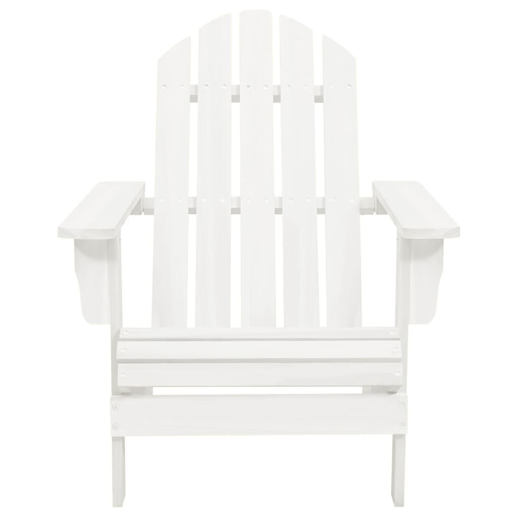 Garden Adirondack Chair with Table Solid Fir Wood White